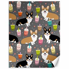 Corgi Boba Tea Bubble Tea Kawaii Food Welsh Corgis Dog Canvas 12  X 16  by Perong