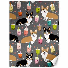 Corgi Boba Tea Bubble Tea Kawaii Food Welsh Corgis Dog Canvas 36  X 48  by Perong