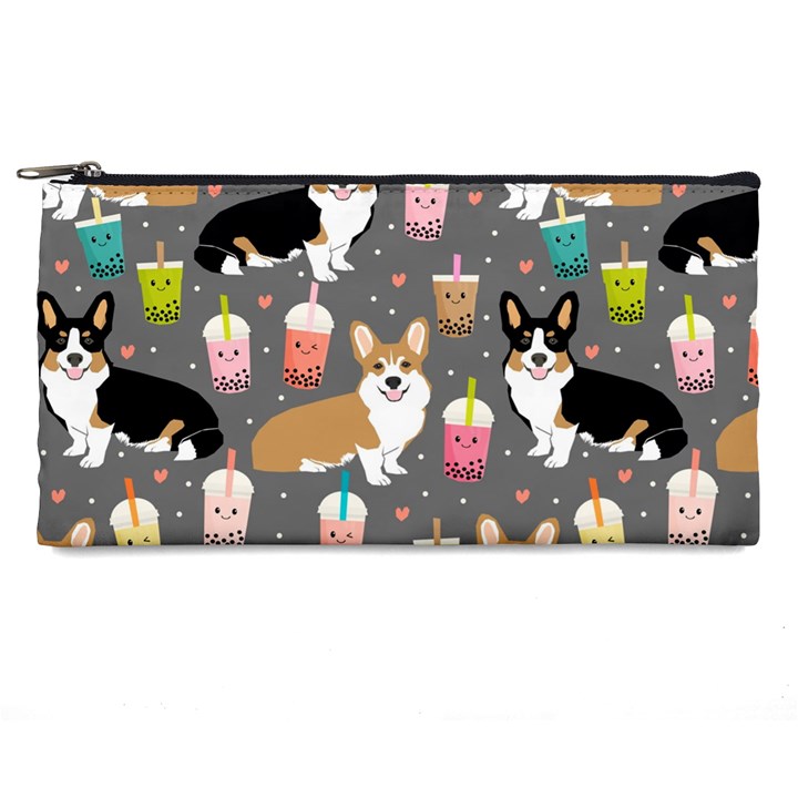 Corgi Boba Tea Bubble Tea Kawaii Food Welsh Corgis Dog Pencil Case