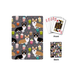 Corgi Boba Tea Bubble Tea Kawaii Food Welsh Corgis Dog Playing Cards Single Design (mini)