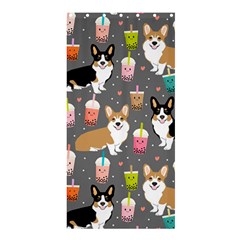 Corgi Boba Tea Bubble Tea Kawaii Food Welsh Corgis Dog Shower Curtain 36  X 72  (stall)  by Perong