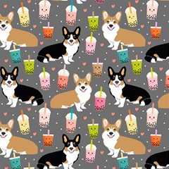 Corgi Boba Tea Bubble Tea Kawaii Food Welsh Corgis Dog Play Mat (square) by Perong