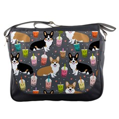 Corgi Boba Tea Bubble Tea Kawaii Food Welsh Corgis Dog Messenger Bag by Perong