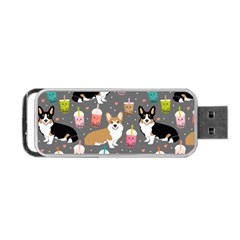 Corgi Boba Tea Bubble Tea Kawaii Food Welsh Corgis Dog Portable Usb Flash (two Sides)