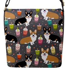 Corgi Boba Tea Bubble Tea Kawaii Food Welsh Corgis Dog Flap Closure Messenger Bag (s) by Perong