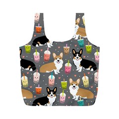 Corgi Boba Tea Bubble Tea Kawaii Food Welsh Corgis Dog Full Print Recycle Bag (m) by Perong