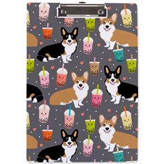 Corgi Boba Tea Bubble Tea Kawaii Food Welsh Corgis Dog A4 Acrylic Clipboard by Perong