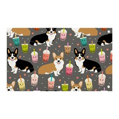 Corgi Boba Tea Bubble Tea Kawaii Food Welsh Corgis Dog Banner And Sign 5  X 3  by Perong