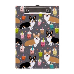 Corgi Boba Tea Bubble Tea Kawaii Food Welsh Corgis Dog A5 Acrylic Clipboard by Perong