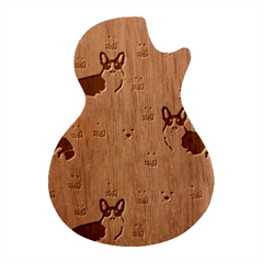 Corgi Boba Tea Bubble Tea Kawaii Food Welsh Corgis Dog Guitar Shape Wood Guitar Pick Holder Case And Picks Set