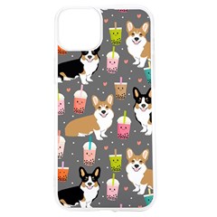 Corgi Boba Tea Bubble Tea Kawaii Food Welsh Corgis Dog Iphone 15 Tpu Uv Print Case by Perong