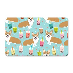 Corgi Boba Tea Bubble Tea Kawaii Food Welsh Corgis Dog Pattern Magnet (rectangular) by Perong