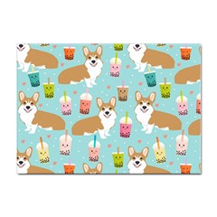 Corgi Boba Tea Bubble Tea Kawaii Food Welsh Corgis Dog Pattern Sticker A4 (100 Pack) by Perong