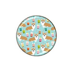 Corgi Boba Tea Bubble Tea Kawaii Food Welsh Corgis Dog Pattern Hat Clip Ball Marker by Perong