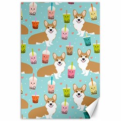 Corgi Boba Tea Bubble Tea Kawaii Food Welsh Corgis Dog Pattern Canvas 20  X 30  by Perong