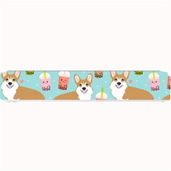 Corgi Boba Tea Bubble Tea Kawaii Food Welsh Corgis Dog Pattern Small Bar Mat by Perong