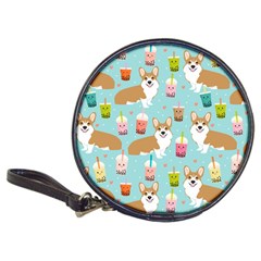 Corgi Boba Tea Bubble Tea Kawaii Food Welsh Corgis Dog Pattern Classic 20-cd Wallets by Perong