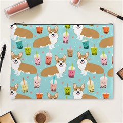 Corgi Boba Tea Bubble Tea Kawaii Food Welsh Corgis Dog Pattern Cosmetic Bag (xl) by Perong