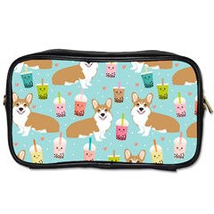 Corgi Boba Tea Bubble Tea Kawaii Food Welsh Corgis Dog Pattern Toiletries Bag (one Side) by Perong