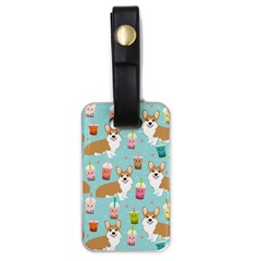 Corgi Boba Tea Bubble Tea Kawaii Food Welsh Corgis Dog Pattern Luggage Tag (one Side) by Perong