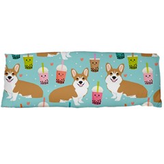 Corgi Boba Tea Bubble Tea Kawaii Food Welsh Corgis Dog Pattern Body Pillow Case (dakimakura) by Perong