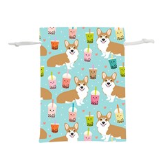 Corgi Boba Tea Bubble Tea Kawaii Food Welsh Corgis Dog Pattern Lightweight Drawstring Pouch (s) by Perong