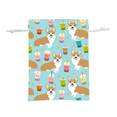 Corgi Boba Tea Bubble Tea Kawaii Food Welsh Corgis Dog Pattern Lightweight Drawstring Pouch (l) by Perong