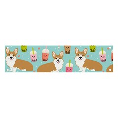 Corgi Boba Tea Bubble Tea Kawaii Food Welsh Corgis Dog Pattern Banner And Sign 4  X 1  by Perong