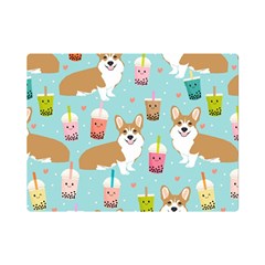 Corgi Boba Tea Bubble Tea Kawaii Food Welsh Corgis Dog Pattern Premium Plush Fleece Blanket (mini) by Perong