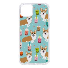 Corgi Boba Tea Bubble Tea Kawaii Food Welsh Corgis Dog Pattern Iphone 14 Plus Tpu Uv Print Case by Perong