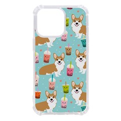 Corgi Boba Tea Bubble Tea Kawaii Food Welsh Corgis Dog Pattern Iphone 13 Pro Tpu Uv Print Case by Perong