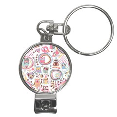 Cute Owl Bird Animal Pattern Nail Clippers Key Chain by Perong