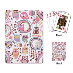 Cute Owl Bird Animal Pattern Playing Cards Single Design (rectangle)