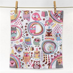 Cute Owl Bird Animal Pattern Face Towel by Perong