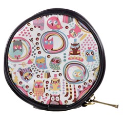 Cute Owl Bird Animal Pattern Mini Makeup Bag by Perong