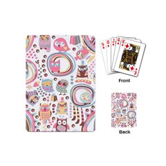 Cute Owl Bird Animal Pattern Playing Cards Single Design (mini)