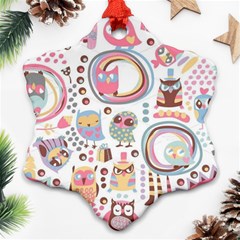 Cute Owl Bird Animal Pattern Ornament (snowflake)