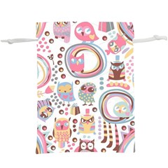 Cute Owl Bird Animal Pattern Lightweight Drawstring Pouch (xl) by Perong