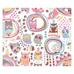 Cute Owl Bird Animal Pattern Premium Plush Fleece Blanket (small) by Perong