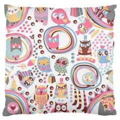 Cute Owl Bird Animal Pattern 16  Baby Flannel Cushion Case (two Sides) by Perong