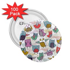 Owl Animal Bird Pattern 2 25  Buttons (100 Pack)  by Perong