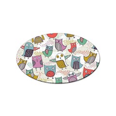 Owl Animal Bird Pattern Sticker (oval) by Perong