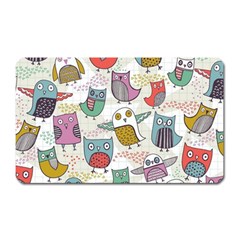 Owl Animal Bird Pattern Magnet (rectangular) by Perong