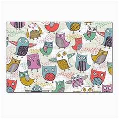 Owl Animal Bird Pattern Postcards 5  X 7  (pkg Of 10) by Perong