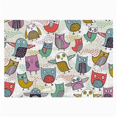 Owl Animal Bird Pattern Large Glasses Cloth (2 Sides) by Perong