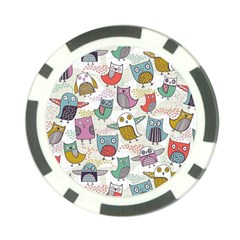 Owl Animal Bird Pattern Poker Chip Card Guard by Perong