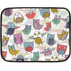 Owl Animal Bird Pattern Fleece Blanket (mini) by Perong