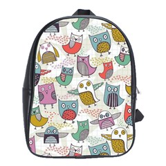 Owl Animal Bird Pattern School Bag (large) by Perong