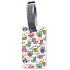 Owl Animal Bird Pattern Luggage Tag (one Side) by Perong