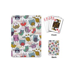 Owl Animal Bird Pattern Playing Cards Single Design (mini)